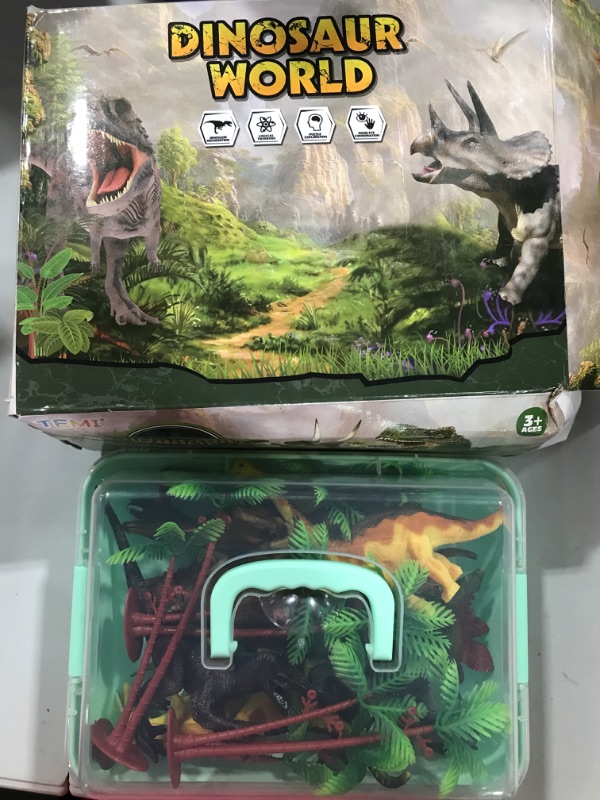 Photo 1 of TEMI Dinosaur Toys for Kids 3-5 with Activity Play Mat & Trees, Realistic Jurassic Dinosaur Play Set to Create a Dino World Including T-Rex, Triceratops, Velociraptor, Great Gift for Boys & Girls
