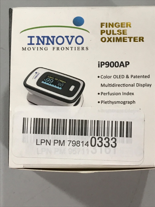 Photo 2 of Fingertip Pulse Oximeter, Blood Oxygen Saturation Monitor (SpO2) with Pulse Rate Measurements and Pulse Bar Graph, Portable Digital Reading LED Display, Batteries and Carry Case Included
