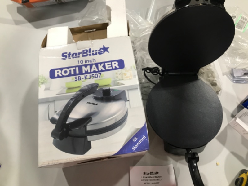 Photo 2 of 10inch Roti Maker by StarBlue with FREE Roti Warmer - the Automatic Stainless Steel Non-Stick Electric Machine to Make Indian Style Chapati, Tortilla,
