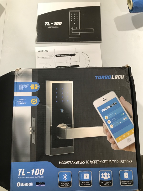 Photo 2 of ------PARTS ONLY---------- TL-100 Bluetooth Smart Lock with in-App Monitoring, Sending and Managing Unlimited eKeys; Weather Sealed, Keyless, Includes Mini Keycards (Mirrored Bronze Patina)
