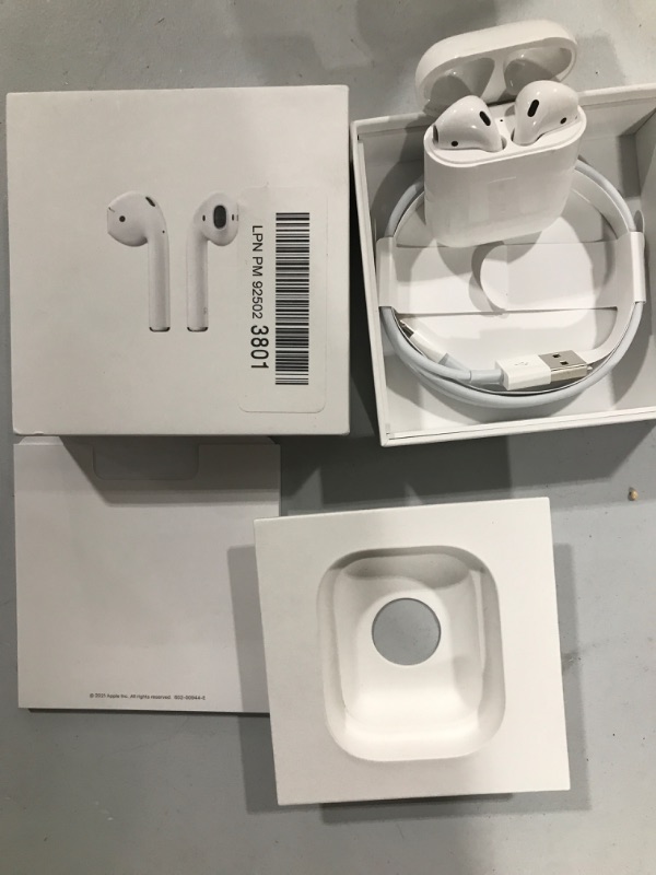 Photo 1 of Apple AirPods (2nd Generation) MV7N2AM/a with Charging Case - Stereo - Wireless - Bluetooth - Earbud - Binaural - in-ear
