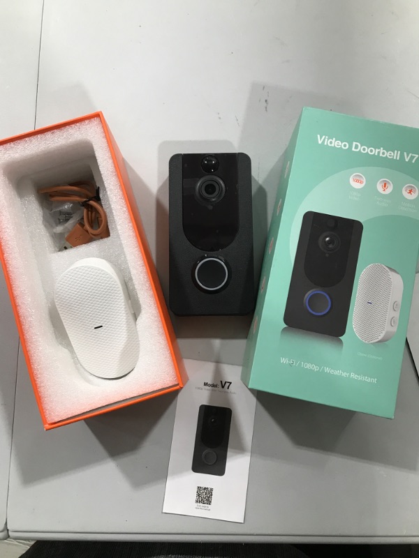 Photo 1 of Wireless Doorbell Camera 1080P with Chime, Video Doorbell Camera with PIR Motion Detection, Wi-Fi Smart Door Bell with Cloud Service, IP65 Waterproof, 2-Way Audio, Clear Night Vision
