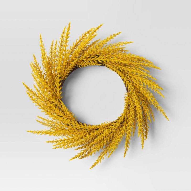 Photo 1 of XL Goldenrod Wreath Yellow - Threshold™
