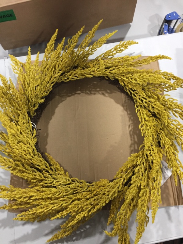 Photo 2 of XL Goldenrod Wreath Yellow - Threshold™
