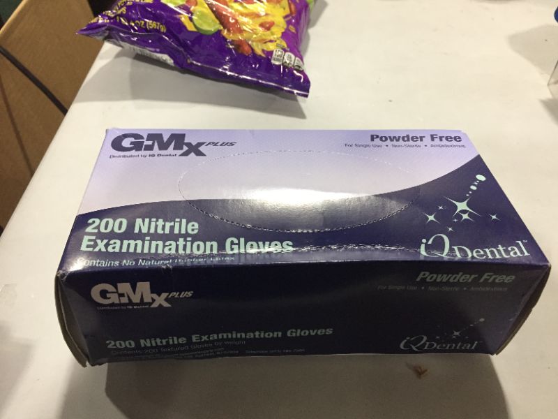 Photo 2 of GMX Plus Nitrile Powder Free Examination Medical Grade Gloves Blue Small Bx/200