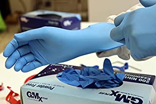 Photo 1 of GMX Plus Nitrile Powder Free Examination Medical Grade Gloves Blue Small Bx/200