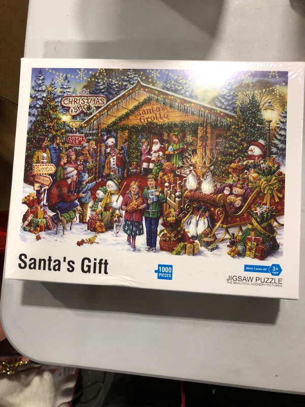 Photo 2 of Christmas Puzzles 1000 Piece Jigsaw Puzzle for Adults - Santa's Gift Christmas Jigsaw Puzzles, Best Jigsaw Puzzles Game for Adults Teens 