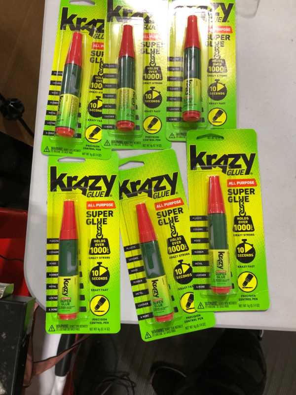 Photo 2 of 6 PACK Krazy Glue High Strength Polyvinyl Acetate Homopolymer All Purpose Adhesive 0.14 Oz
