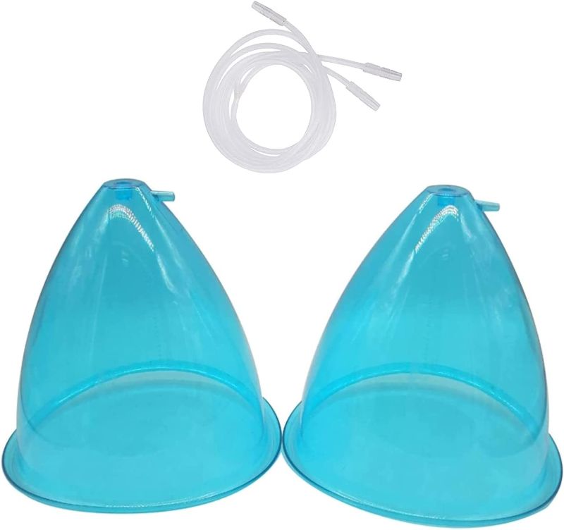 Photo 2 of 1 Pair Breast Suction Cup Butt Lifting Vacuum Cupping Machine Cupping Cup Accessories for Body Massage Chest Tool Blue
