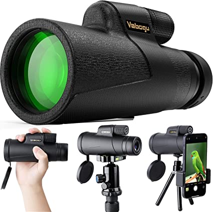 Photo 1 of Monocular Telescope Compatible with iPhone Android, 12x50 High Power Monocular for Bird Watching Adults with Smartphone Holder & Tripod BAK4 Prism for Wildlife Hunting Camping Travelling
