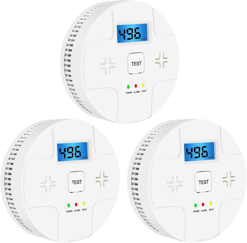 Photo 1 of 3 Pack Combination Smoke and Carbon Monoxide Detector Battery Operated, Portable Smoke and Co Alarm for Home Bedroom Travel