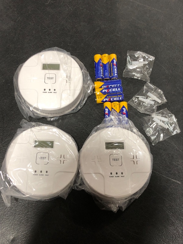 Photo 1 of 3 Pack Combination Smoke and Carbon Monoxide Detector Battery Operated, Portable Smoke and Co Alarm for Home Bedroom Travel
