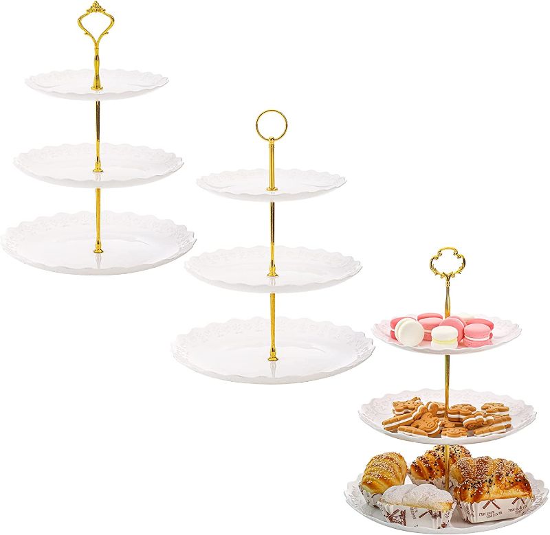 Photo 1 of 4 Sets of 3 Tiered Serving Stands for Parties, Baby Showers, etc.