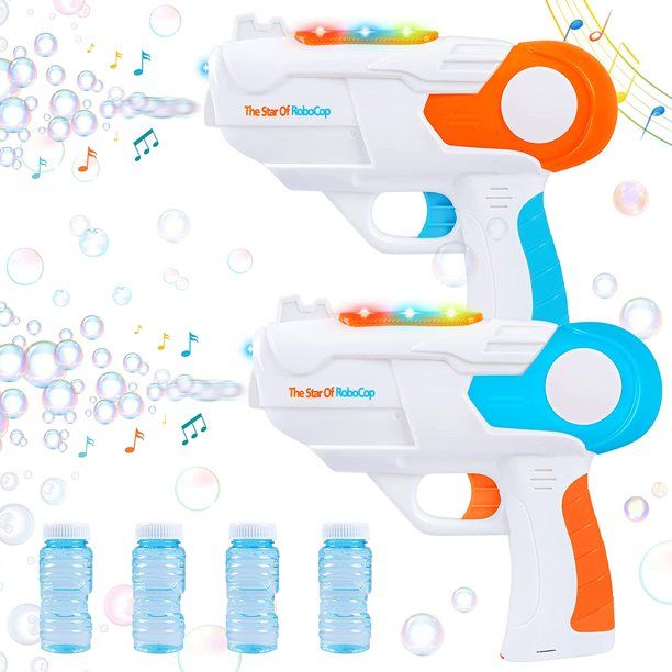 Photo 1 of Bubble Guns for Kids with 4 Bottles Bubble Solution,Bubble Maker with Lights and Music