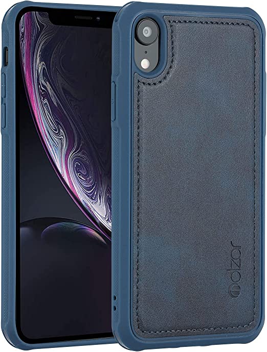 Photo 1 of Molzar MAG Series iPhone Xr Case, Built-in Metal Plate for Magnetic Car Phone Holder, Support Qi Wireless Charging, Compatible with iPhone Xr, Blue