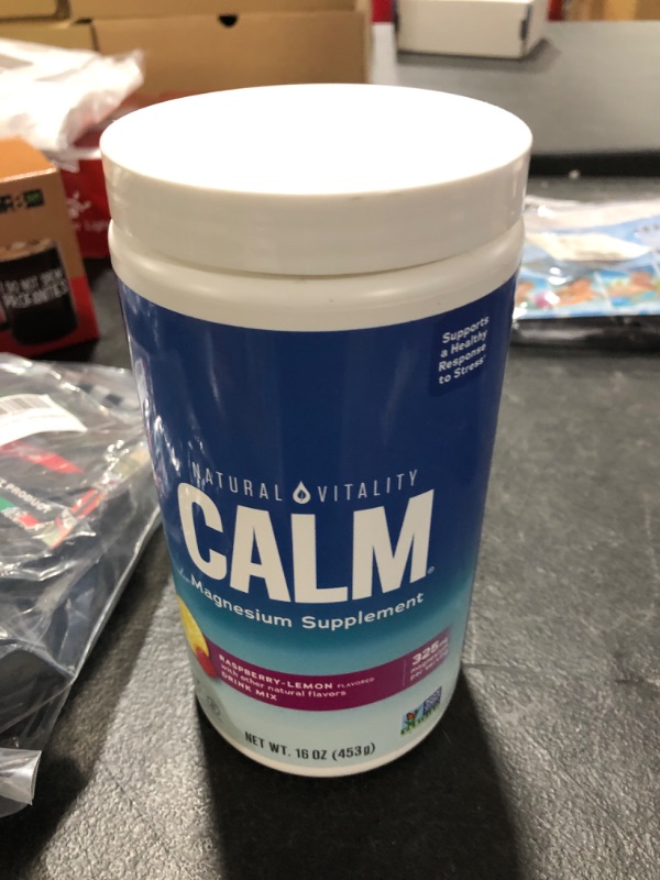 Photo 2 of Natural Vitality Calm, Magnesium Citrate Supplement, Anti-Stress Drink Mix Powder - Gluten Free, Vegan, & Non-GMO, Raspberry Lemon, 16 oz