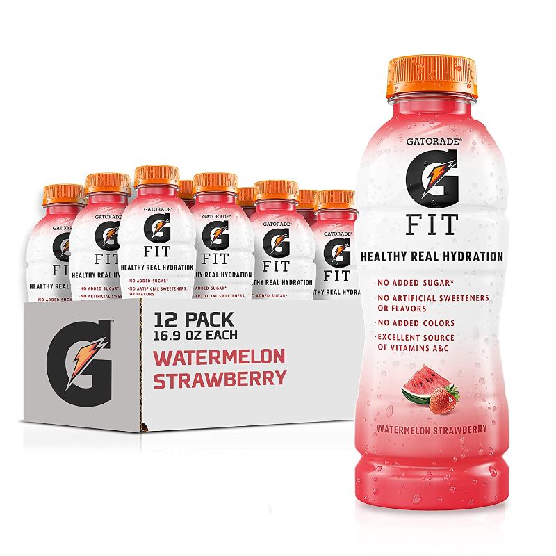 Photo 1 of Gatorade Fit Electrolyte Beverage, Healthy Real Hydration, Watermelon Strawberry, 16.9.oz Bottles (12 Pack) EXP 06/13/2023
