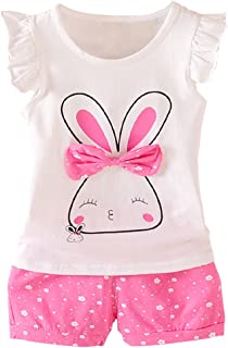 Photo 1 of MH-Lucky Baby Girl Clothes Outfits Short Sets 2 Pieces with T-Shirt + Short Pants (medium) 
