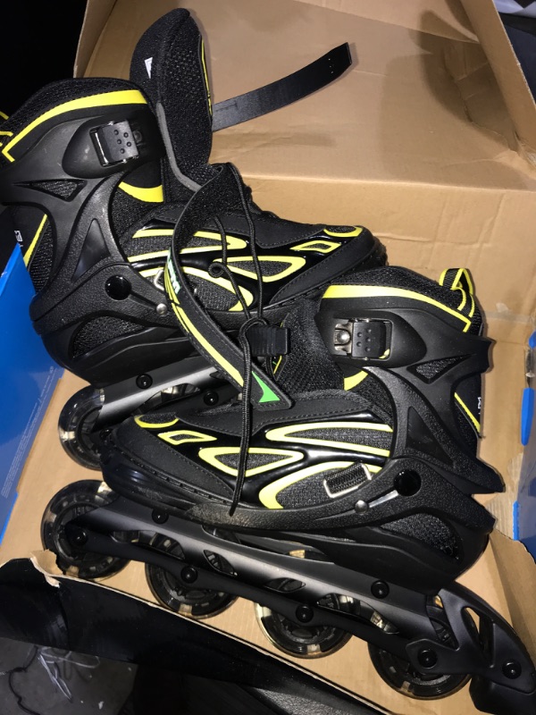 Photo 2 of 2PM SPORTS Vinal Girls Adjustable Inline Skates with Light up Wheels Beginner Skates Fun Illuminating Roller Skates for Kids Boys and Ladies…