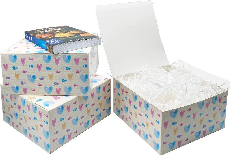 Photo 1 of 10 Gift Boxes 8x8x4 Inches with Stickers, Gift Boxes with Lids for Presents,Bridesmaid Proposal Boxes,Decorative Gift Boxes Bulk,Boxes for Gifts,Birthday, Christmas, Wedding, Party Favor (White) 