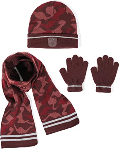 Photo 1 of accsa 3pcs Boys Winter Hat and Gloves Set Kids Warm Knit Beanie Hat Gloves Scarf Set
