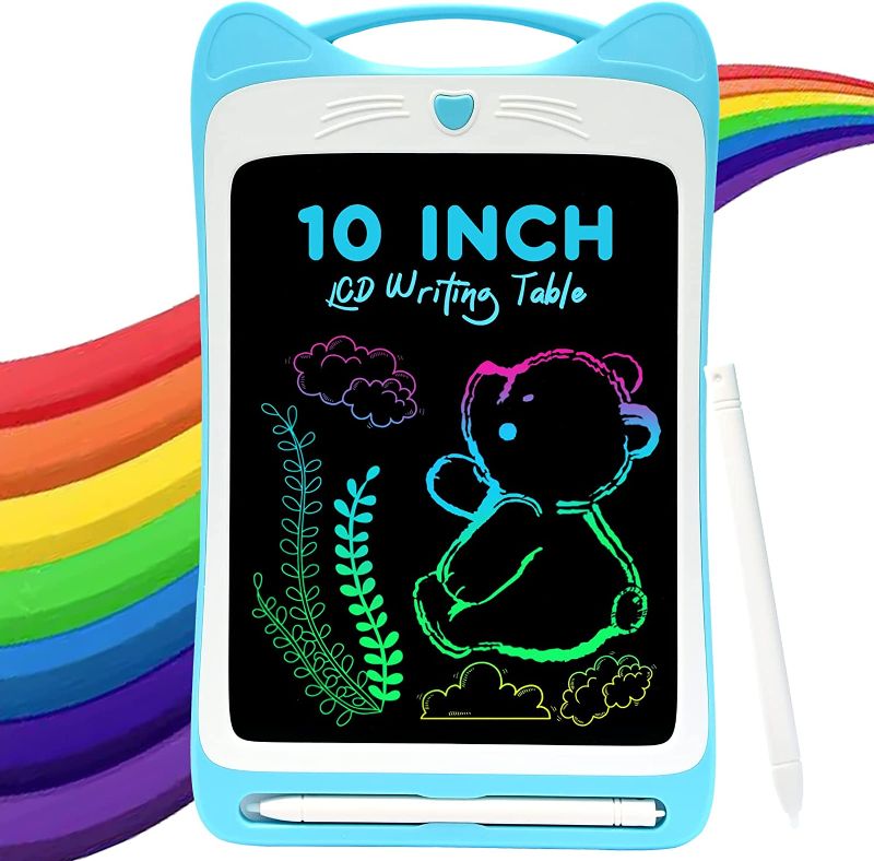 Photo 1 of  BRTON LCD Writing Tablet 10 Inch Doodle Board, Toddler Toys for 3-6 Years Old Girls Boys, Erasable Reusable Writing Pad, Drawing Pads, Educational Travel Toys for GirlsBoys Ages 3 4 5 6 7 8, Blue