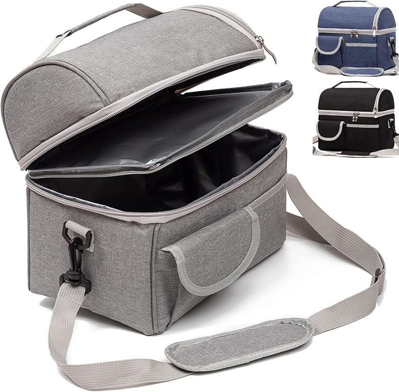 Photo 1 of 10L!10L!10L!2 Compartment Lunch Box,2 Deck/Dual Compartment/2 Compartments/Double Deck Insulated Lunch Bag Box,Lunch Box for Men/Women,Lunch Bag for Women/Men,Reusable Bag