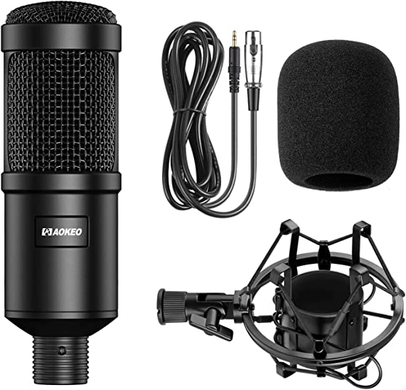 Photo 2 of Aokeo AK-60 Professional Condenser Microphone, Music Studio MIC Podcast Recording Microphone Kit with Stand Shock Mount for PC Laptop Computer Broadcasting YouTube Vlogging Skype Chatting Gaming