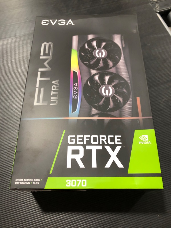 Photo 6 of EVGA GeForce RTX 3070 FTW3 Ultra Gaming, 08G-P5-3767-KL, 8GB GDDR6, iCX3 Technology, ARGB LED, Metal Backplate, LHR
SEALED - OPEN BOX FOR PICTURES 