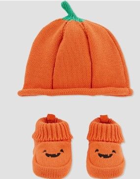 Photo 1 of Carter's Just One You® Baby Hat Set - Orange

