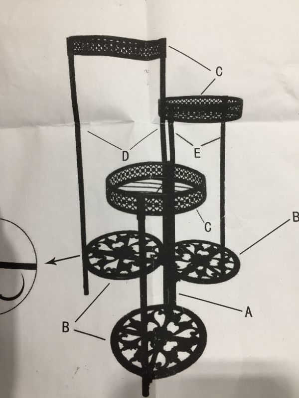 Photo 1 of 3 tier Metal Black Flower Holder 