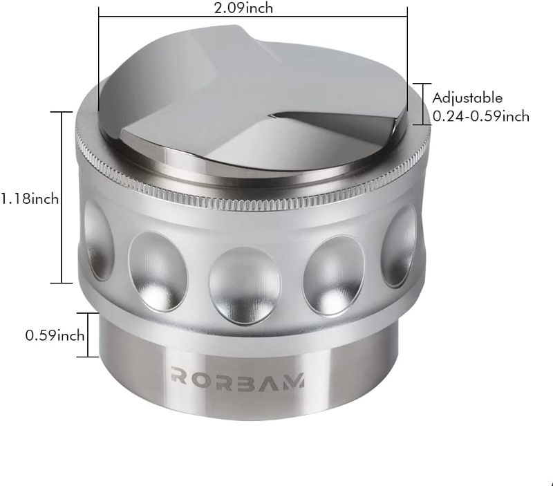 Photo 1 of 53mm Coffee Distributor and Tamper with spring,RORBAM Dual Head Coffee Leveler Compatible for 54mm Breville Portafilter, Adjustable Depth - Professional Espresso Hand Tampers
