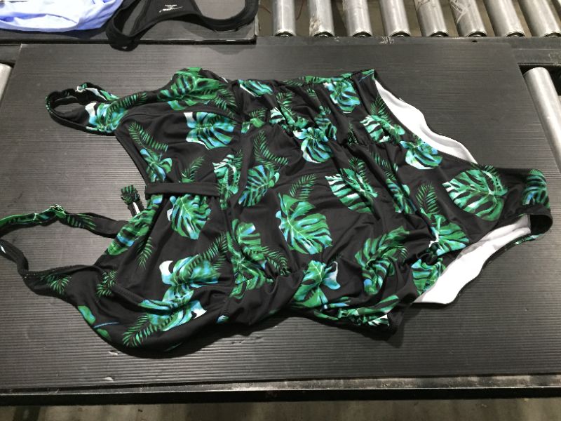 Photo 1 of 24W 1 piece Bathing Suit  Green and Black 