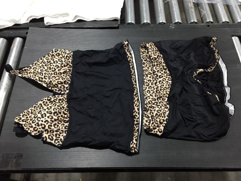 Photo 1 of XL 2 Piece Bikini Set Black and Leopard 