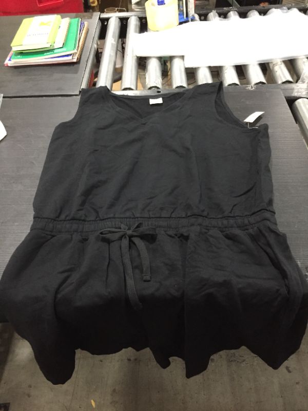 Photo 1 of Amazon Essentials Women's Studio Terry Fleece Romper, Black, X-Large

