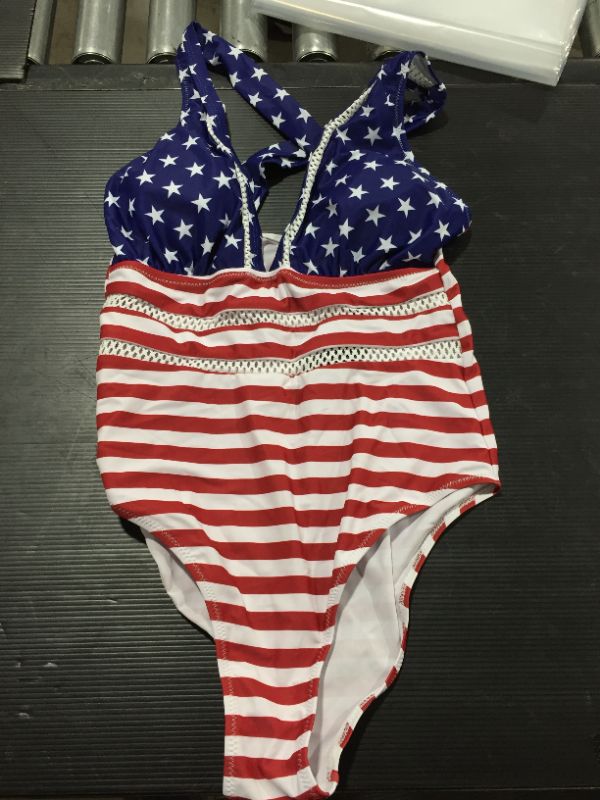 Photo 1 of 1 Piece Bathing Suit Small American Flag 