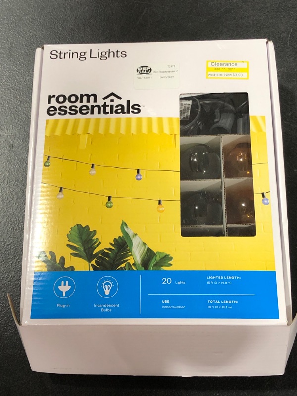 Photo 2 of 20ct Incandescent Glass G40 Bulbs - Room Essentials™
