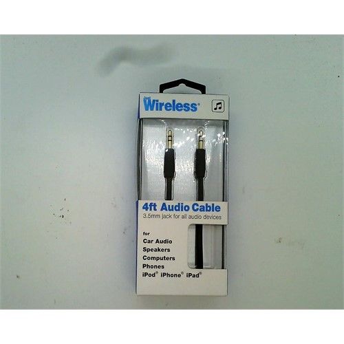 Photo 1 of Just Wireless 4' Flat TPU Auxiliary Cable (3.5mm) - Black
