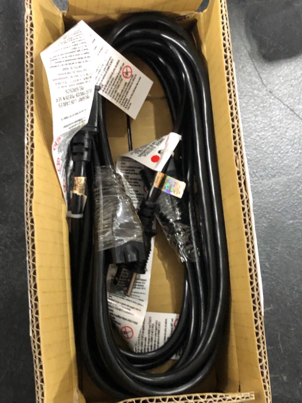 Photo 2 of 10 Ft Outdoor Extension Cord - Durable Black Cable with 3 Prong Grounded Plug for Safety