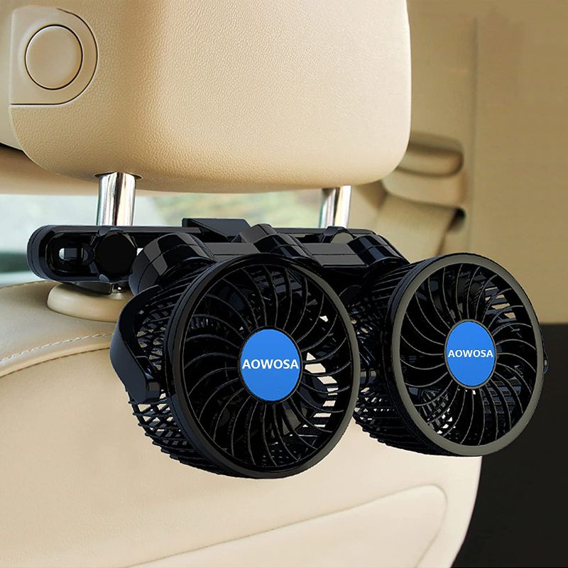 Photo 1 of 
Car Fan 12V Automobile Cooling Fan for Backseat, Portable Cigarette Lighter Plug Car Seat Fan 360 Degree Dual Head Rotatable with Stepless Speed Regulation...