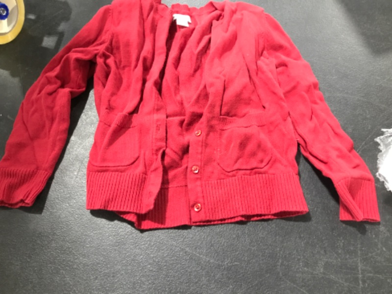 Photo 1 of Amazon essentials Little Girl's Red Long Sleeve Cardigan , Size 6/7 (s)