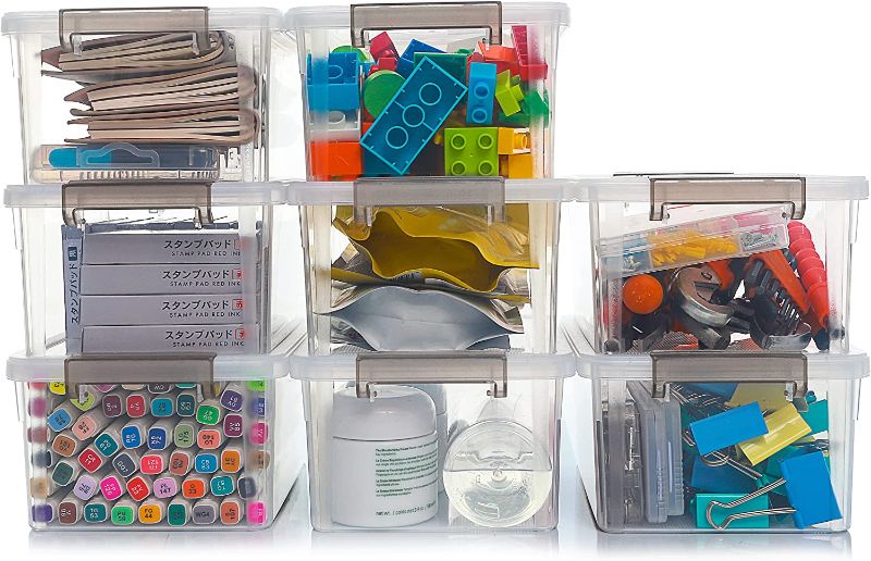 Photo 1 of Citylife 8 Packs Small Storage Bins with Lids 3.2 QT Plastic Storage Containers for Organizing Stackable Clear Storage Boxes https://a.co/d/fvssblJ