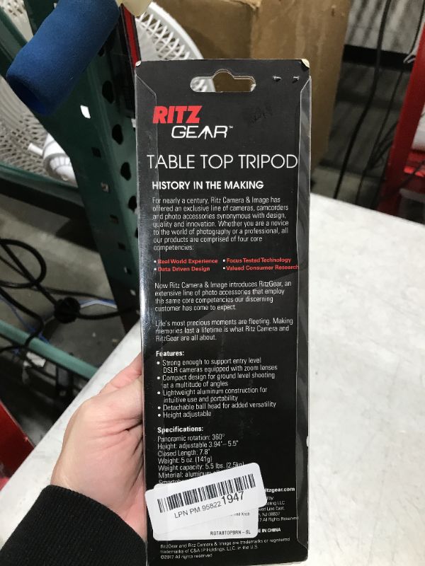 Photo 3 of Ritz Gear Folding Tabletop Tripod - Black with Red Knob