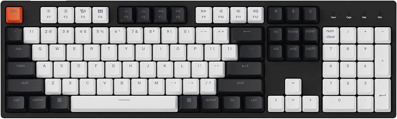 Photo 1 of Keychron C2 Full Size 104 Keys Wired Mechanical Gaming Keyboard for Mac Layout with Gateron G Pro Brown Switch/White LED Backlight/Double Shot ABS Keycaps/USB C Computer Keyboard for Windows Laptop
