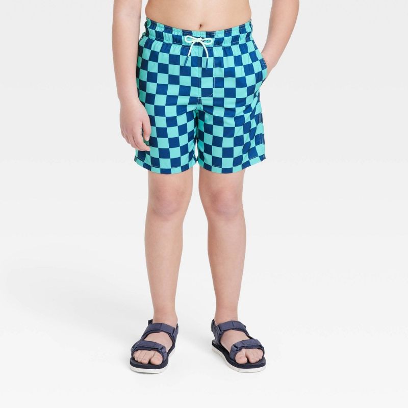 Photo 1 of Boys' Checkered Swim Shorts - Cat & Jack™---SIZE M
