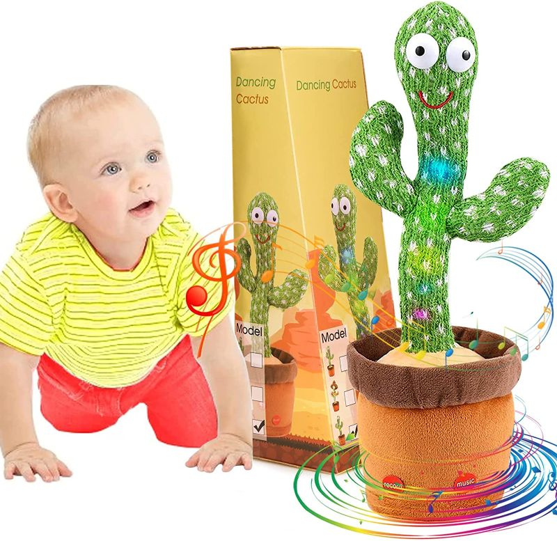 Photo 1 of Dancing Cactus Baby Toys 6 to 12 Months, Talking Cactus Toys Repeats What You Say Baby Boy Toys, Dancing Cactus Mimicking Toy with LED English Sing Talking 15 Second Voice Recorder Musical Toys