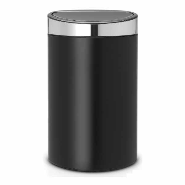 Photo 1 of Brabantia Touch Bin 40 Litre Matt Black (Matt Steel Fingerprint Proof Lid)
