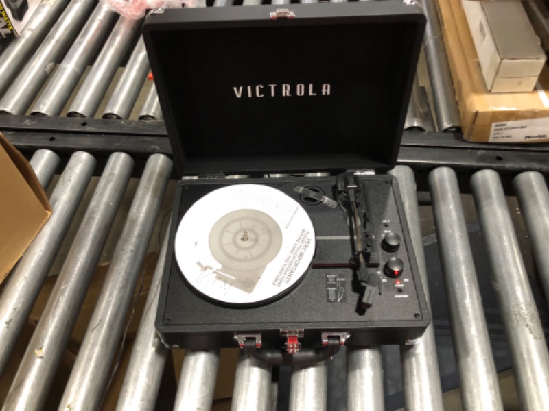 Photo 2 of Victrola Vintage 3-Speed Bluetooth Portable Suitcase Record Player with Built-in Speakers | Upgraded Turntable Audio Sound
