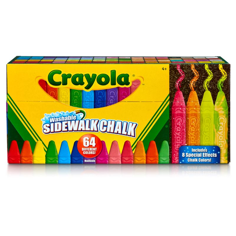 Photo 1 of Crayola Sidewalk Chalk 64 Count Washable Anti-roll Sticks - CO51-2064
