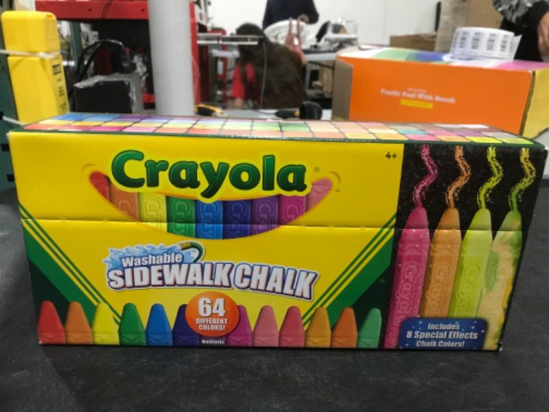 Photo 1 of Crayola Sidewalk Chalk 64 Count Washable Anti-roll Sticks - CO51-2064
